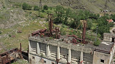 Aerial view of old abandoned plant