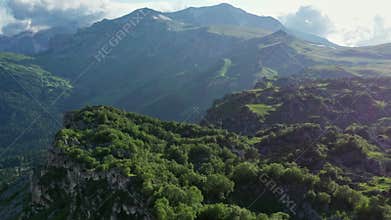 Slopes of summer Caucasus mountains