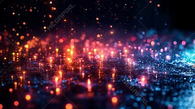 Exploration of quantum states through colorful particles in motion. Generative AI