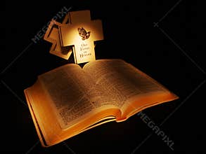 Bible and crosses