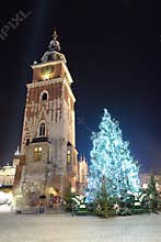 Christmas tree in old Krakow
