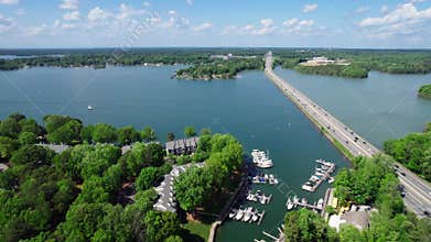 Interstate 77 passes over Lake Norman in North Carolina