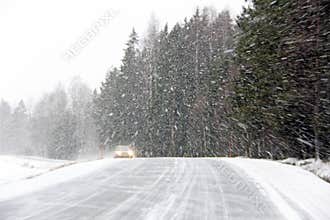 Car in Blizzard