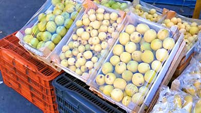 Apples and Other Fruit Fruits at the Market in Mexico