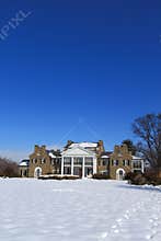 Old Mansion with Snow Ground