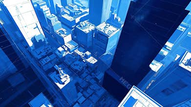 Top-Down Perspective of Futuristic Skyscraper Design ai generative