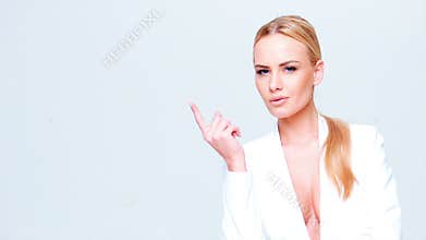 Business Woman Make Finger Warning Gesture