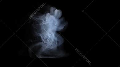 Running man - smoke or ghost apparition - isolated on black background with mask pass, VFX element, 4K
