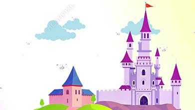 Twilight Keep: A Lavender Castle Silhouetted Against an Auroral Sky