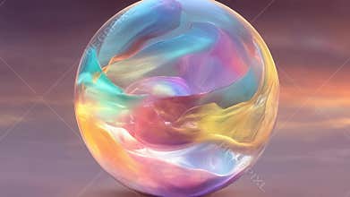 Glowing Swirling Orb with Colorful Light