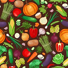 Vegetables ingredients seamless pattern