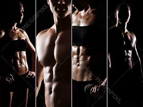 Collage of fit and male and female bodies