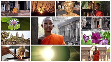 Buddhism collage, peace, meditation, positivity