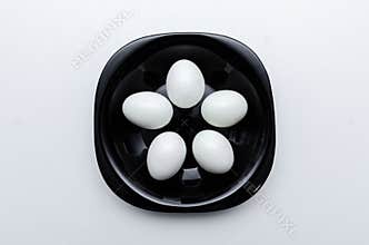 Boiled eggs on the plate