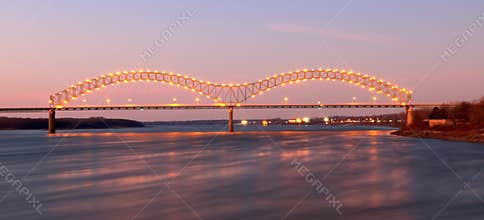 Memphis Arkansas Bridge Nightscape