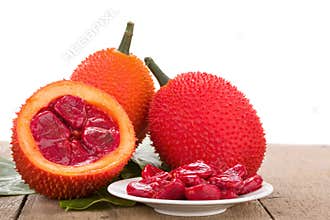 Baby Jackfruit on wooden background
