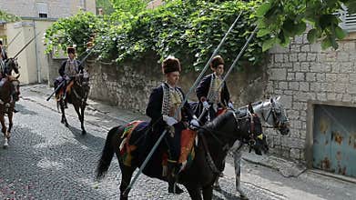 Traditional parade of Alka game in Sinj