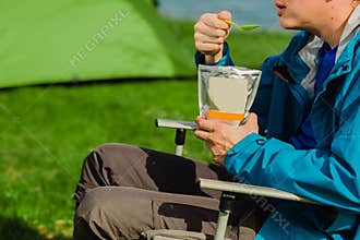 freeze dried food during a hike