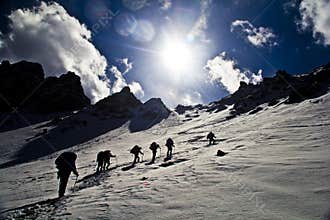 Climb the snow mountains