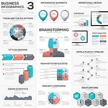 Puzzle piece infographics vector business jigsaw metaphors set