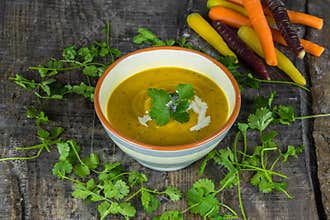 Spiced carrot and coriander soup
