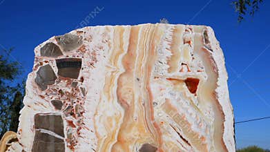 Cave Creek, Arizona. A natural water feature built with a large stone slab