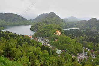 Amazing view of mountain lakes in Alps