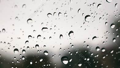 Extreme Close up of Rain on windshield
