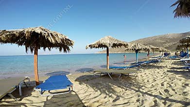 An empty beach in the island of Ios in the Aegean