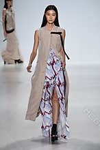 NEW YORK, NY - SEPTEMBER 04: A model walks the runway at Richard Chai Love Spring 2015 fashion show