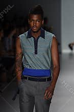 NEW YORK, NY - SEPTEMBER 04: A model walks the runway at Richard Chai Love Spring 2015 fashion show