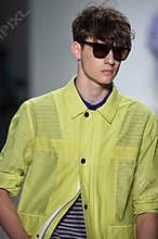 NEW YORK, NY - SEPTEMBER 04: A model walks the runway at Richard Chai Love Spring 2015 fashion show
