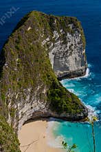 Rugged Coastal Limestone Wall Above Hidden Beach