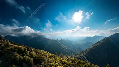 Cloud Shadows Across Tropical Highland Landscape
