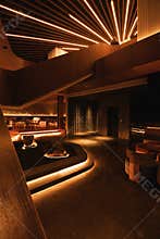 Luxury Hotel Interior With Warm Ambient Lighting