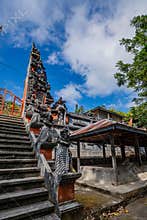 Ornate Balinese Temple Entrance with Stone Carvings