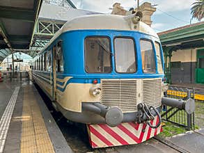 Front detail of the Swedish Y1 train at the platforms in City of La Plata Argentina