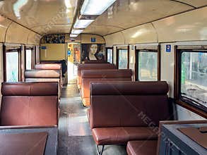 Empty carriage of the Swedish motor train Tren Universitario in City of La Plata Argentina