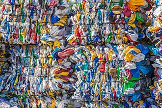 Bales of Plastic for Recycling