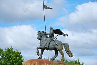 Monument To Ilya Muromets At Park Entrance In Kyiv