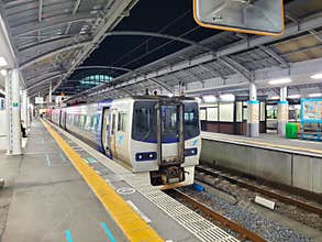 A limited express train at Takamatsu tation