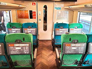 Interior of a Japanese limited express train