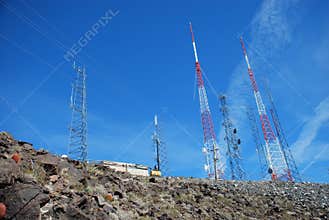 Communication towers atop Arden Peak, Nevada.