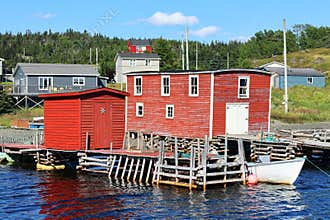 Fishing sheds and houses at Trinity East, Newfoundland