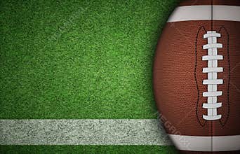 American Football Ball on Grass