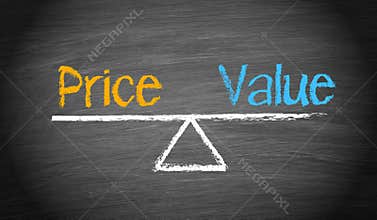 Price and value business concept