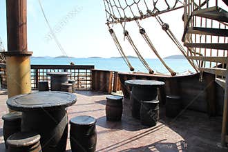The deck of a pirate ship