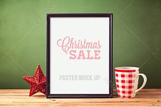 Poster mock up template for Christmas