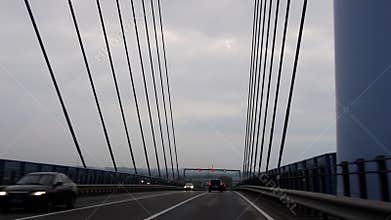 Driving over RÃ¼gen Bridge in Germany