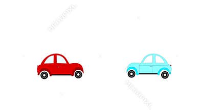 The accident, car accident two cars on a white background, animation